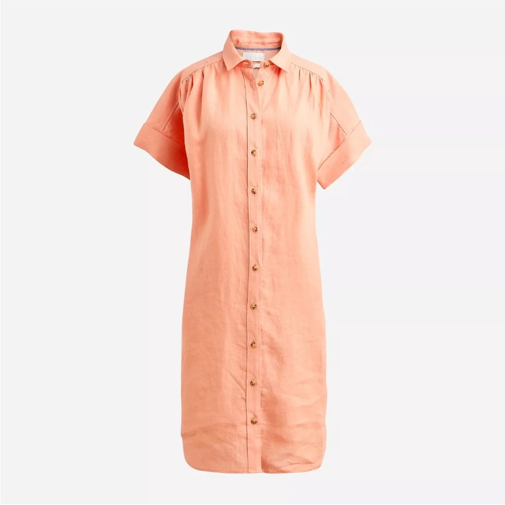J.Crew ✨Relaxed Fit Linen Shirtdress ✨ 100% Linen ✨Flax ✨ Size Small - Picture 12 of 17